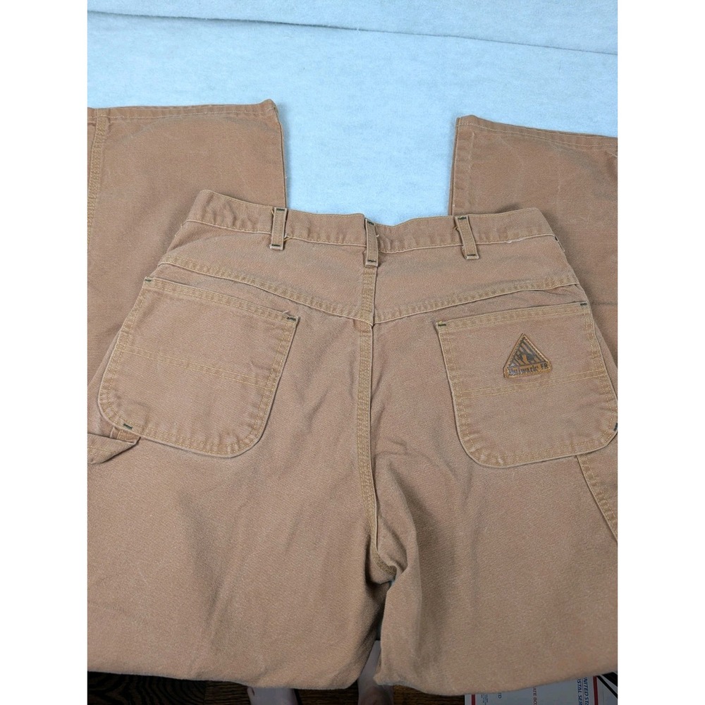 Bulwark FR Men's Flame Resistant Canvas Cotton Work Pants Brown 34x31